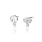 Sterling Silver Simple Creative Hot Air Balloon Stud Earrings Silver - One Size