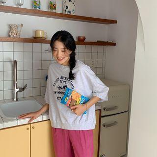 Short-sleeve Letter Sweatshirt