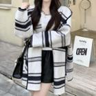 Striped Hooded Jacket Black & White - One Size