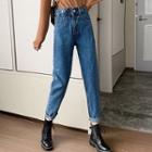Buttoned Waist Harem Jeans