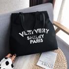 Lettering Nylon Tote Bag / Printed Nylon Tote Bag