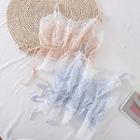 V-neck Lace Floral Suspender Top