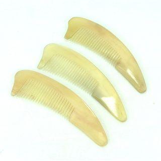 Horn Hair Comb 428 - Horn Hair Comb - Khaki - 13cm X 3.5cm