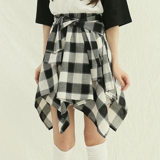 Beribboned Plaid Hanky Skirt