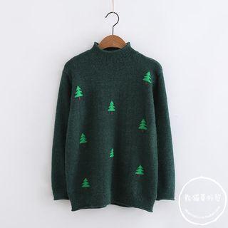 Christmas Tree Mock Neck Sweater