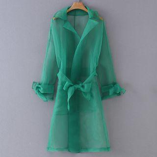 Tie Waist Long Light Jacket
