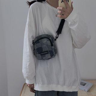 Canvas Crossbody Bag Print - Gray - One Size