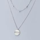 Mini Disc 925 Sterling Silver Layered Necklace S925 Silver - Silver - One Size