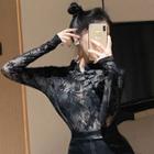 Long-sleeve Traditional Chinese Lace Top