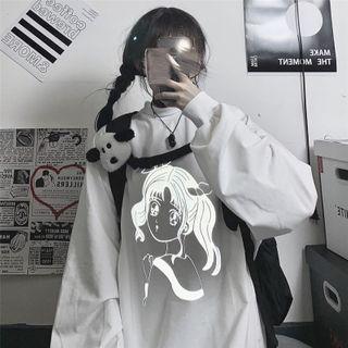 Reflexive Print Mock-neck Sweatshirt