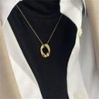 Hoop Alloy Pendant Necklace Gold - One Size
