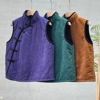 Sleeveless Corduroy Qipao Vest
