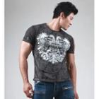 Crest Print Muscle-fit T-shirt Black - L