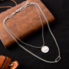 Coin Pendant Layered Necklace 590 - Coin Pendant Layered Necklace - One Size