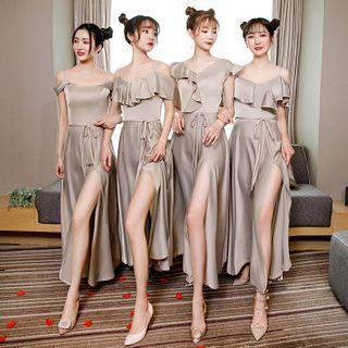 Satin A-line Evening Gown