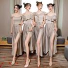 Satin A-line Evening Gown