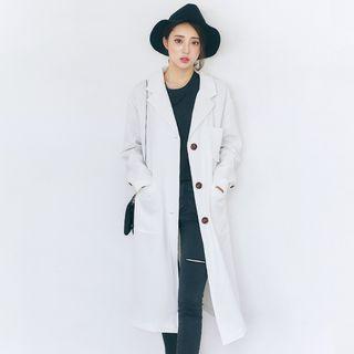 Single-breasted Lapel Long Jacket