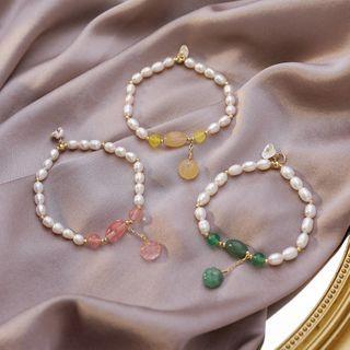 Gemstone Bead Freshwater Pearl Bracelet