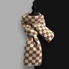 Checkered Knit Scarf