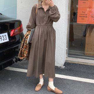 Plain Button-up Shirtdress