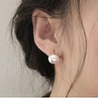 Sterling Silver Faux Pearl Stud Earring Eh1459 - 1 Pair - White - One Size