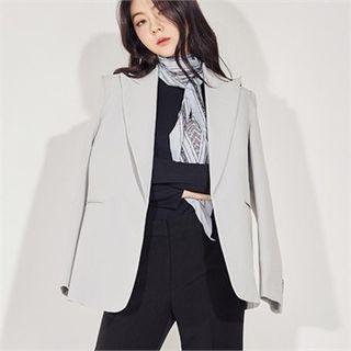 Peaked-lapel Open-front Blazer