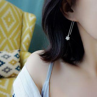 Snowflake Drop Single Threader Earring