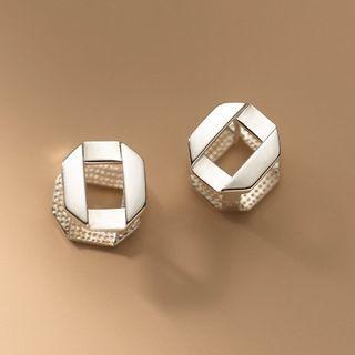 Sterling Silver Layered Mini Hoop Earring 1 Pair - S925 Silver - Silver - One Size