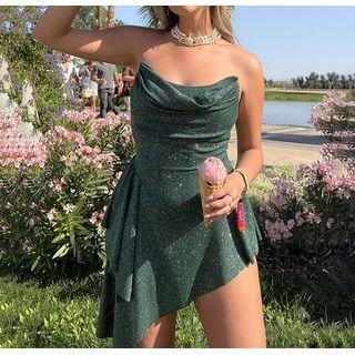 Strapless Glitter A-line Dress