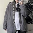 Reversible Camo Print Fleece Jacket
