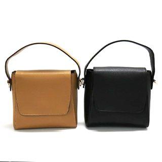 Faux-leather Hand Bag With Shoulder Strap