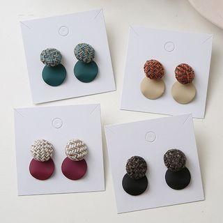 Woven Button Drop Earring