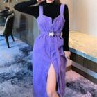 Sleeveless Corduroy Dress / Long-sleeve Top