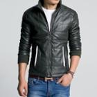 Faux Leather Zip Jacket