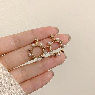 Beaded Hoop Drop Earring / Clip-on Earring