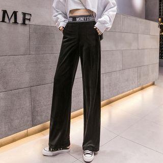 Lettering Corduroy Pants