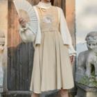 Embroidered Overall Dress / Sweatshirt