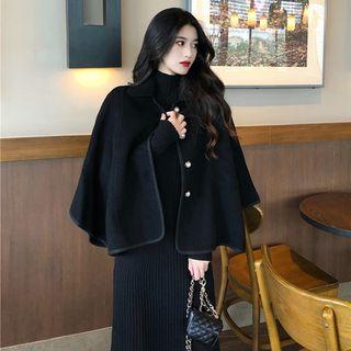 Single Breast Plain Jacket / Long-sleeve Mock Neck Plain Dress