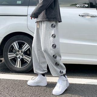 Print Drawstring Loose Fit Sweatpants