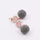 Pompom Heart Earrings