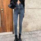 Breasted High Waist Jeans