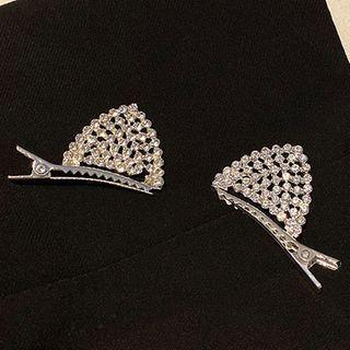 Cat Ear Hair Band Duckbill Clip - Cat - Ear - Silver - One Size