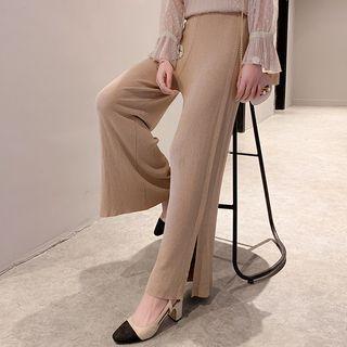 Slit Wide Leg Knit Pants