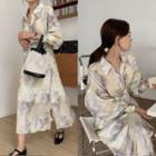 Set: Tie Dye Shirt + Midi A-line Skirt