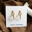 Irregular Drop Earring 1 Pair - S925 Silver - Gold - One Size