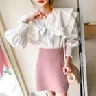 Frill-trim Layered Sailor-collar Blouse