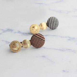 Fabric & Alloy Disc Hair Clip