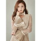 Choker High-waist Long Lace Dress