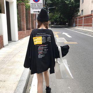 Long-sleeve Litter Printed Oversized T-shirt