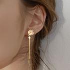 Flower Rhinestone Fringe Dangle Earring